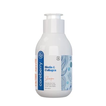 Biotin & Collagen Shampoo | Fast Hair Growth & Anti-Hair Fall | Damage Repair | Sulphate & Paraben-Free | Ayurvedic | Mild Daily Shampoo | For Men & Women 100 ml