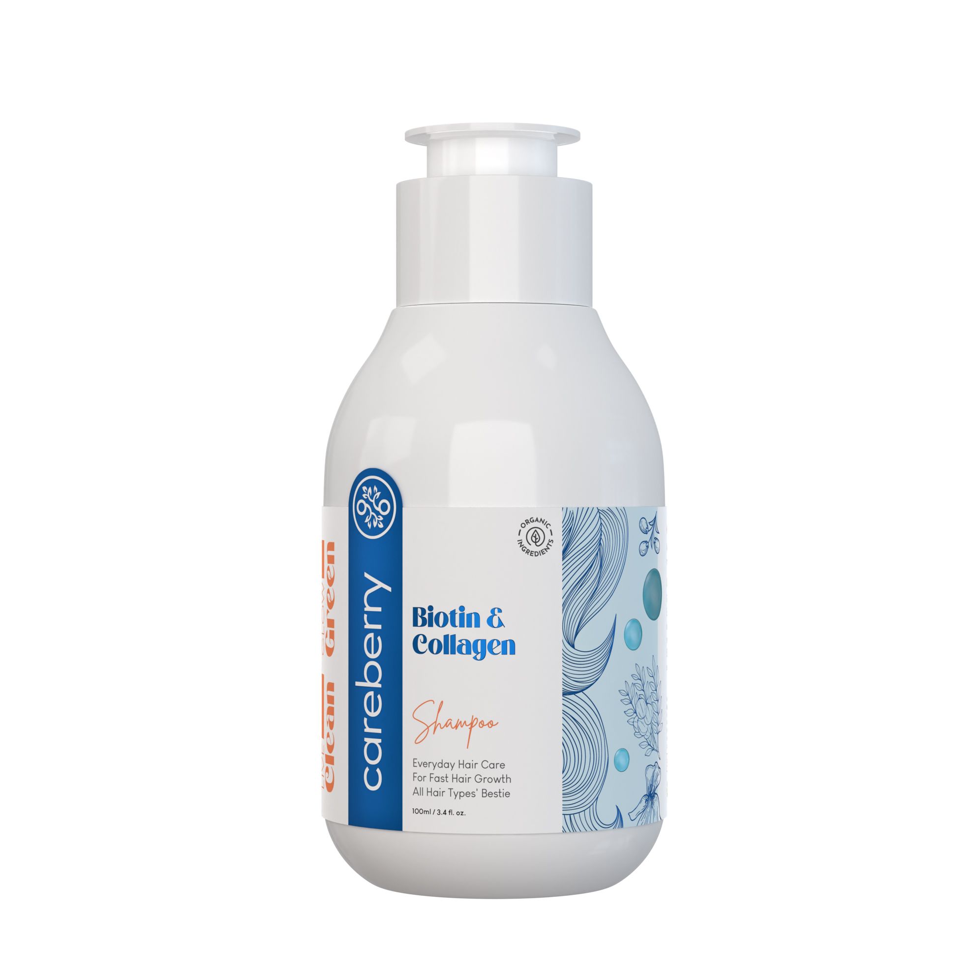 Biotin & Collagen Shampoo | Fast Hair Growth & Anti-Hair Fall | Damage Repair | Sulphate & Paraben-Free | Ayurvedic | Mild Daily Shampoo | For Men & Women 100 ml