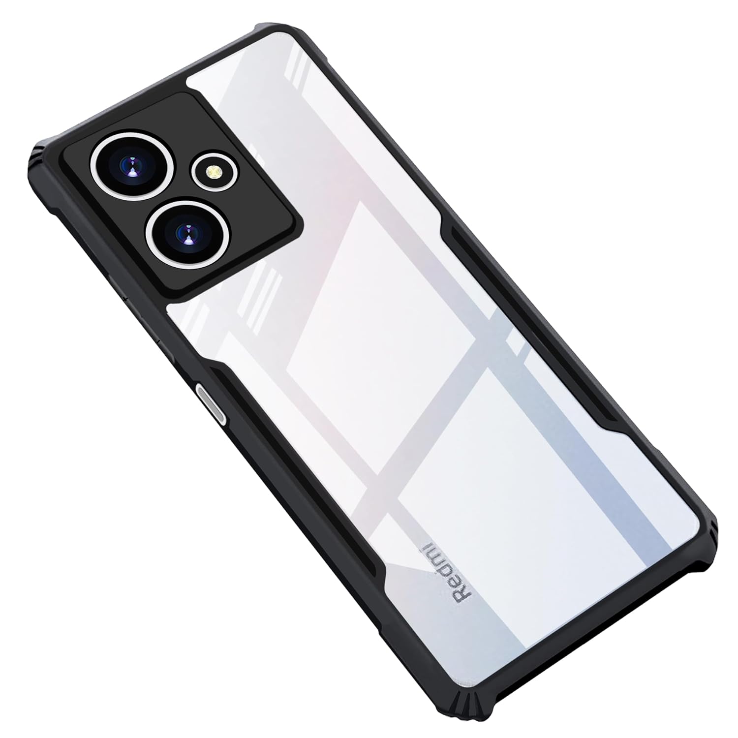 Redmi 12 (5G) Poco M6 Pro (5G) Cover Camera Protection Shockproof  Bumper-Edge Acrylic Crystal Clear 360 Degree Protection TPU+PC  Transparent