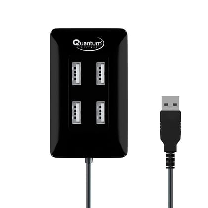 Quantum QHM6633 - 4-Port USB Hub for Desktops & Laptops, Ultra-Fast & Compact.
