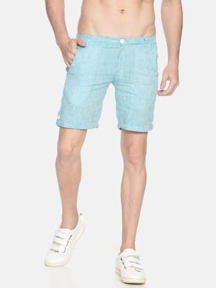 Men Teal Green Hemp Shorts