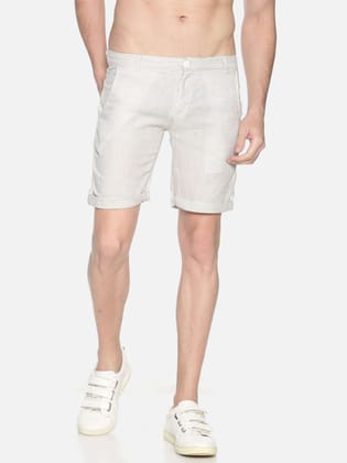 Men Beige Hemp Shorts