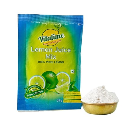 Vitalime Lemon Instant Drink Mix | Instant Drink Mix| Instant Fresh Nimbu Lemon | Summer Cool Drinks | Refreshing Nimbu Paani Mix,31g(Pack of 50)(Buy 1 Get 1 Free)