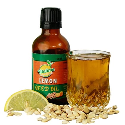 Vitalime Pure Lemon Seed Oil | Naturally Brightens Skin, Helps Reduce Dandruff, Suitable For All Skin | All Hair Types, 50 ml