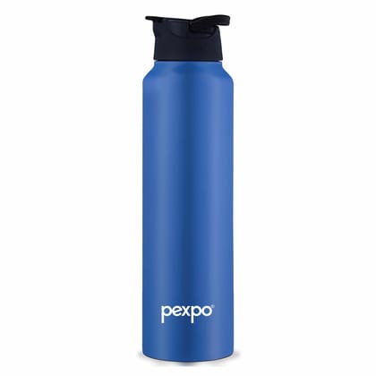 PEXPO Stainless Steel Sipper Water Bottle | 1000ml, Blue, Chico| Wide Mouth & Leak-Proof Water Bottle