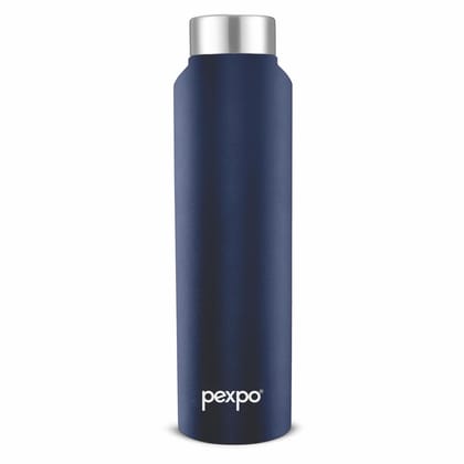PEXPO Stainless Steel Fridge Water Bottle, 750 ml, Denim Blue, Chromo Xtreme | Leak-Proof & Easy to Grip Water Bottle