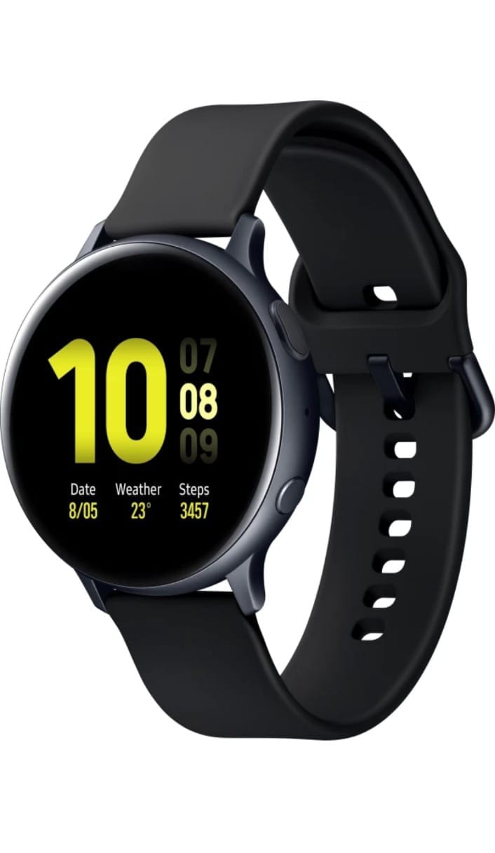 S&P Sublimation Galaxy Watch Active 2 Aluminium AMOLED Display with Upto 5 Days Battery Life  (Black Strap, Regular)