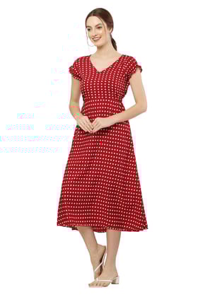 WOMEN_MAROON_POLKA_FROCK