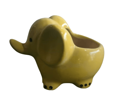 Yellow Baby Elephant Ceramic Pot, Yellow 1pc