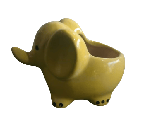 Yellow Baby Elephant Ceramic Pot, Yellow 1pc