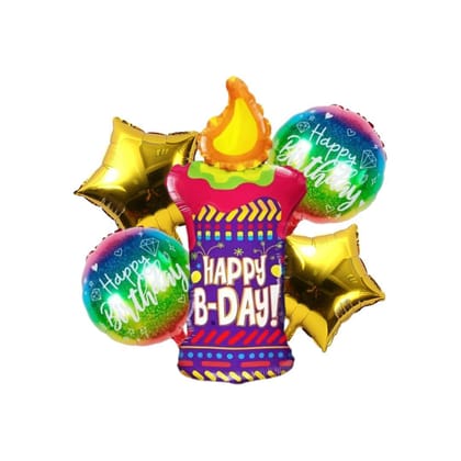 Happy B-DAY Foil Balloon Set Of 5