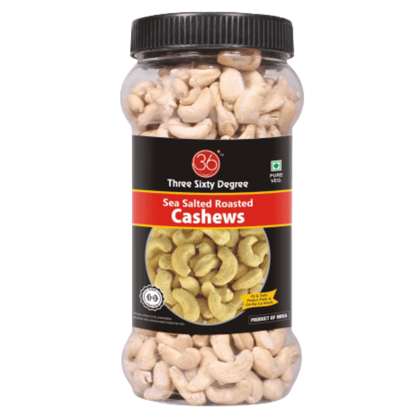 360 Degree Roasted Sea Salted Cashews In 500 Gms Jar  | Crunchy Kaju | Protein Rich Nutritious and Super Tasty