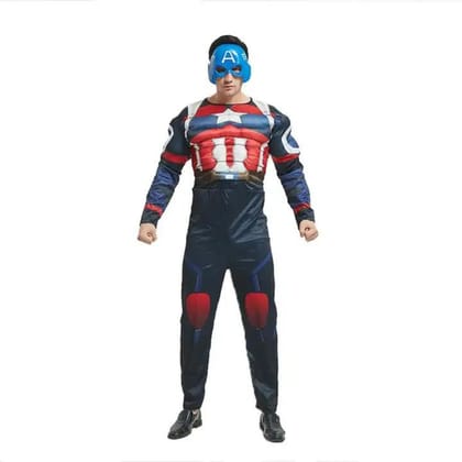 Muscular Captain America Costume Adult