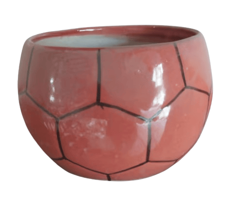Ceramic Flower Vase Football Shaped Planter Pot