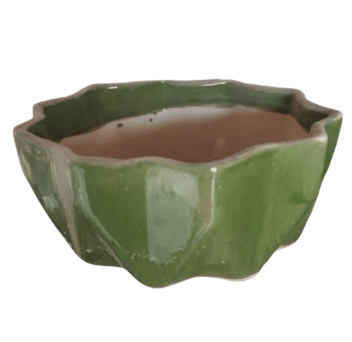 Pottery Planter Matte Green Pot