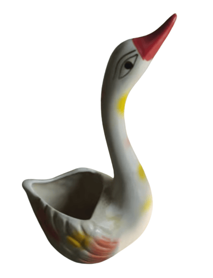 White Duck Shape Ceramic Planter