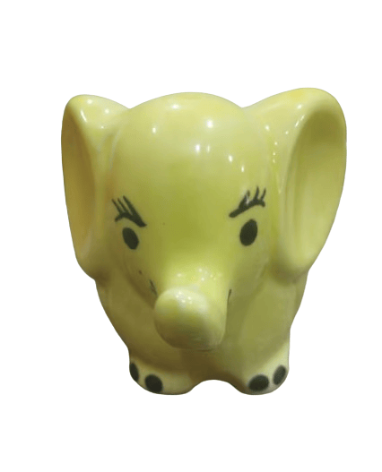 Ceramic Yellow Elephant Shaped Indoor and Outdoor Flower Pot Plant Container