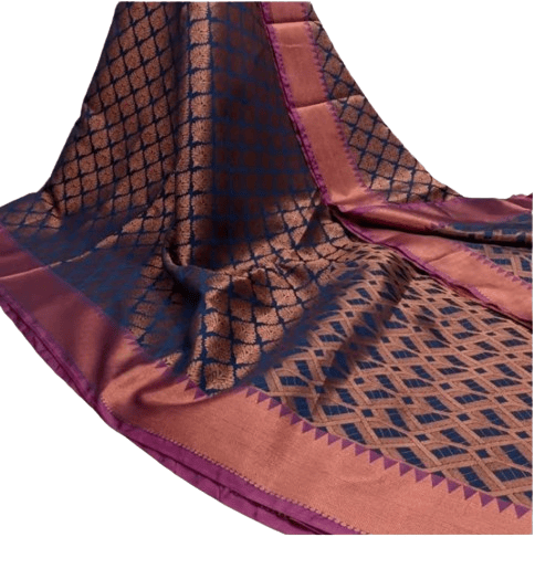 Traditional Indian Banarasi Zari Tanchui Multicolour Soft Silk Saree