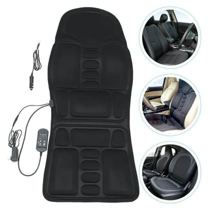 URBAN CREW Back Massage Pad Massager Seat Cushion with Heat Chair or Home office Couch Heating Pad 8 Vibration remot Controller For Back Cervical Pain Placed On Chair Sofas Car Seat
