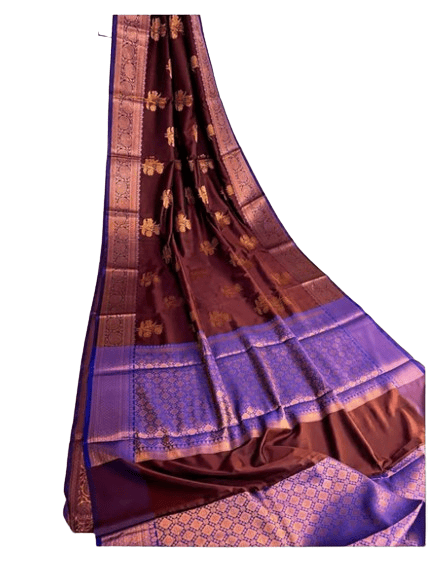 Banarasi Pure Katan Kadhi Butta Silk Jaal Saree