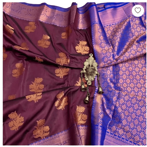 Banarasi Pure Katan Kadhi Butta Silk Jaal Saree