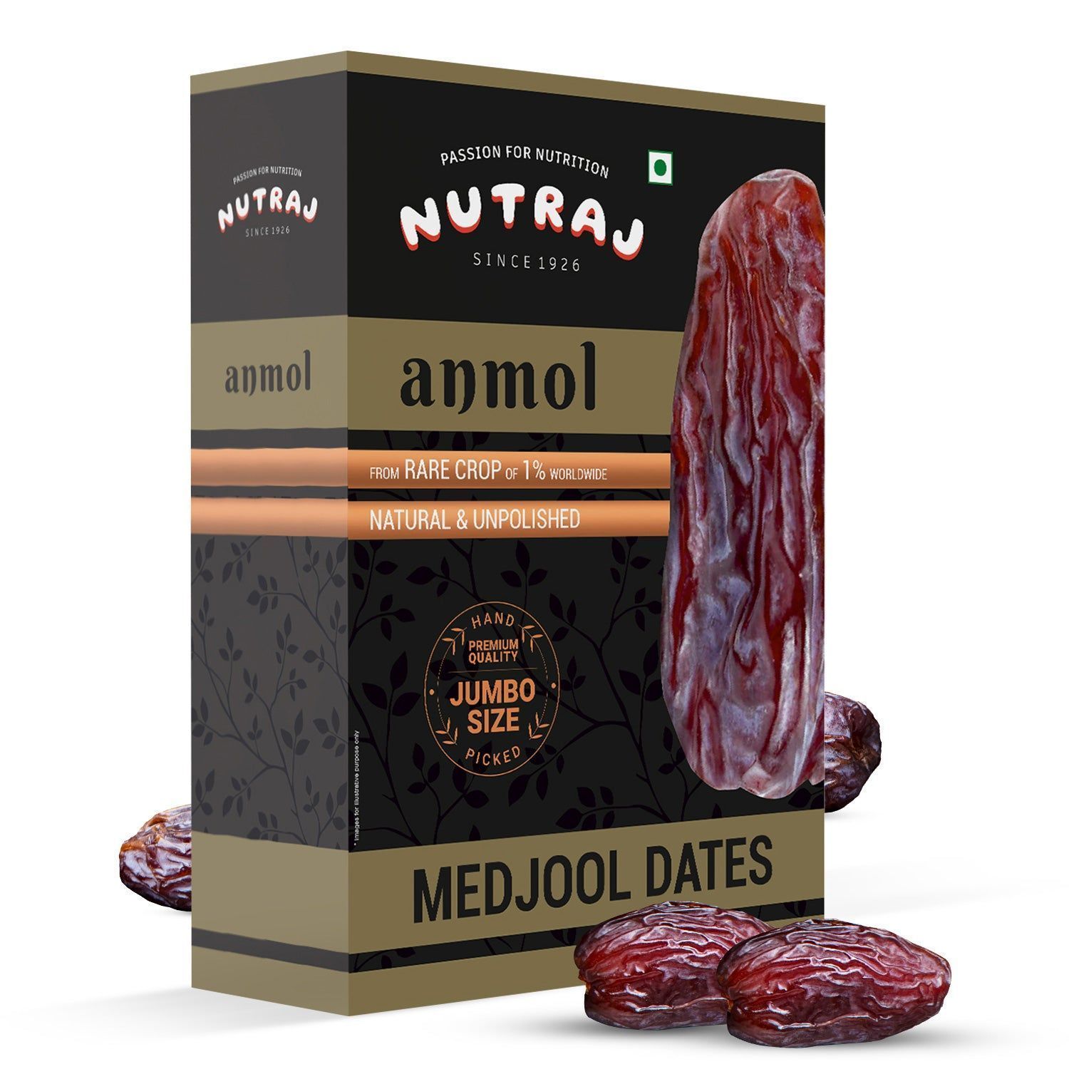 Nutraj Anmol Premium Medjool Dates (Jumbo Size - Rare Crop - Natural)