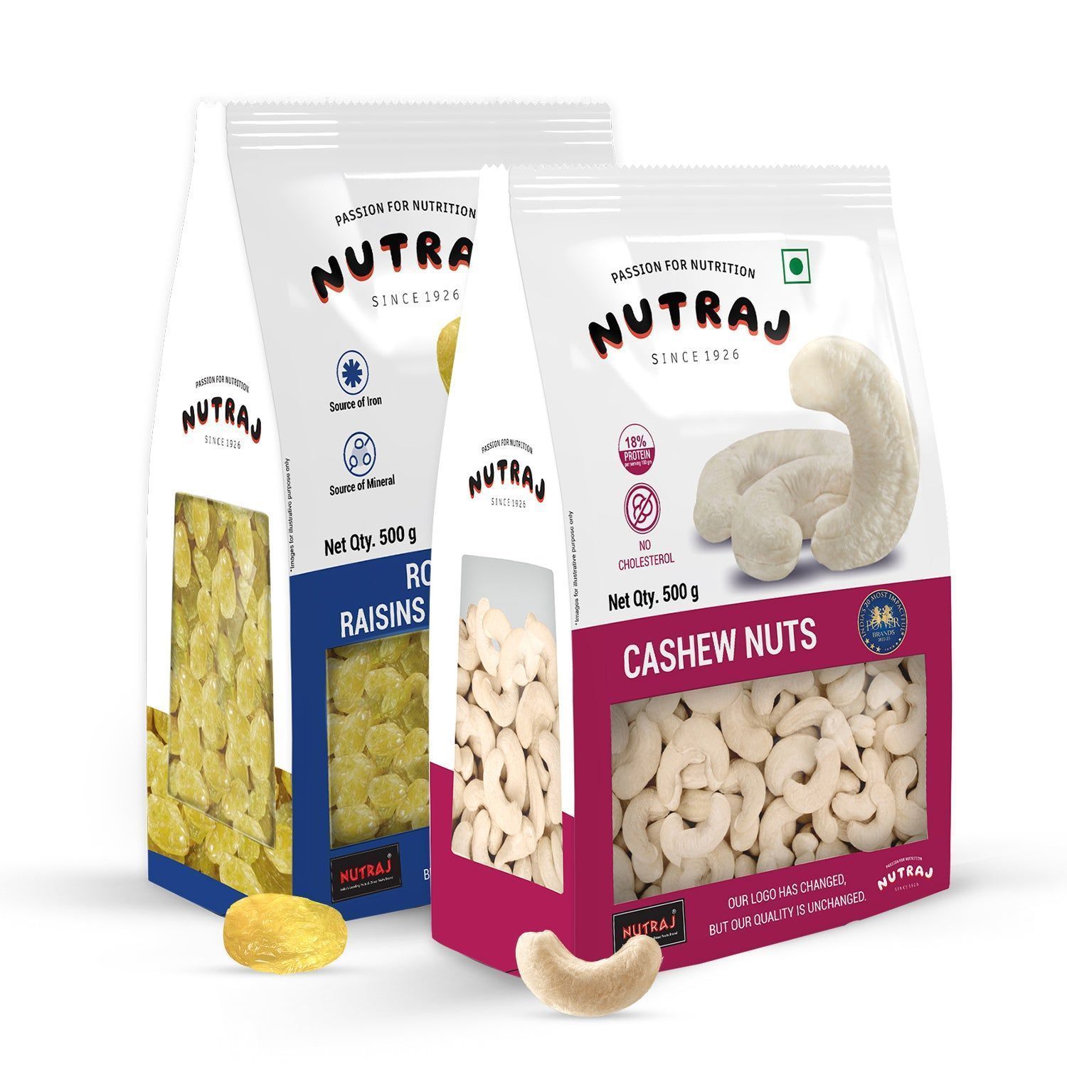 Nutraj Dry Fruit Combo Pack 1 Kg (Round Raisins 500g, Cashew 500g)