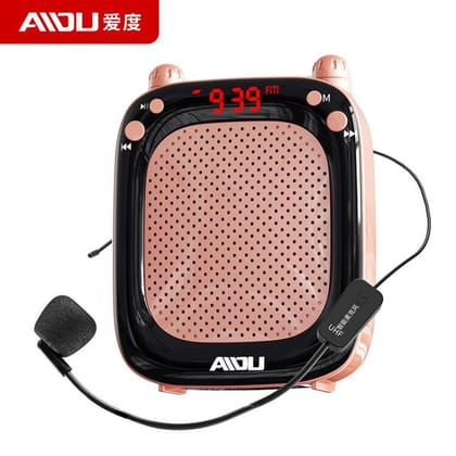 AIDU Portable High quality Voice Personal Microphone Headset Rechargeable Mini Pa System Amplifier/Speaker for Teachers Tour Guides Coaches Classroom Singing Yoga Fitness Instructors (1Pc)