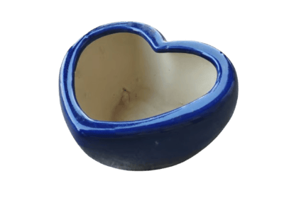 Heart Shape Blue Ceramic Pot
