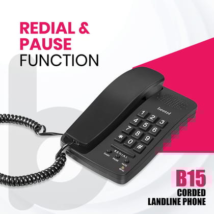 Beetel B15 Corded Landline Phone,Ringer Volume Control,LED Ring Indication,Wall/Desk Mountable,Bold Buttons Design,Clear Call Quality...