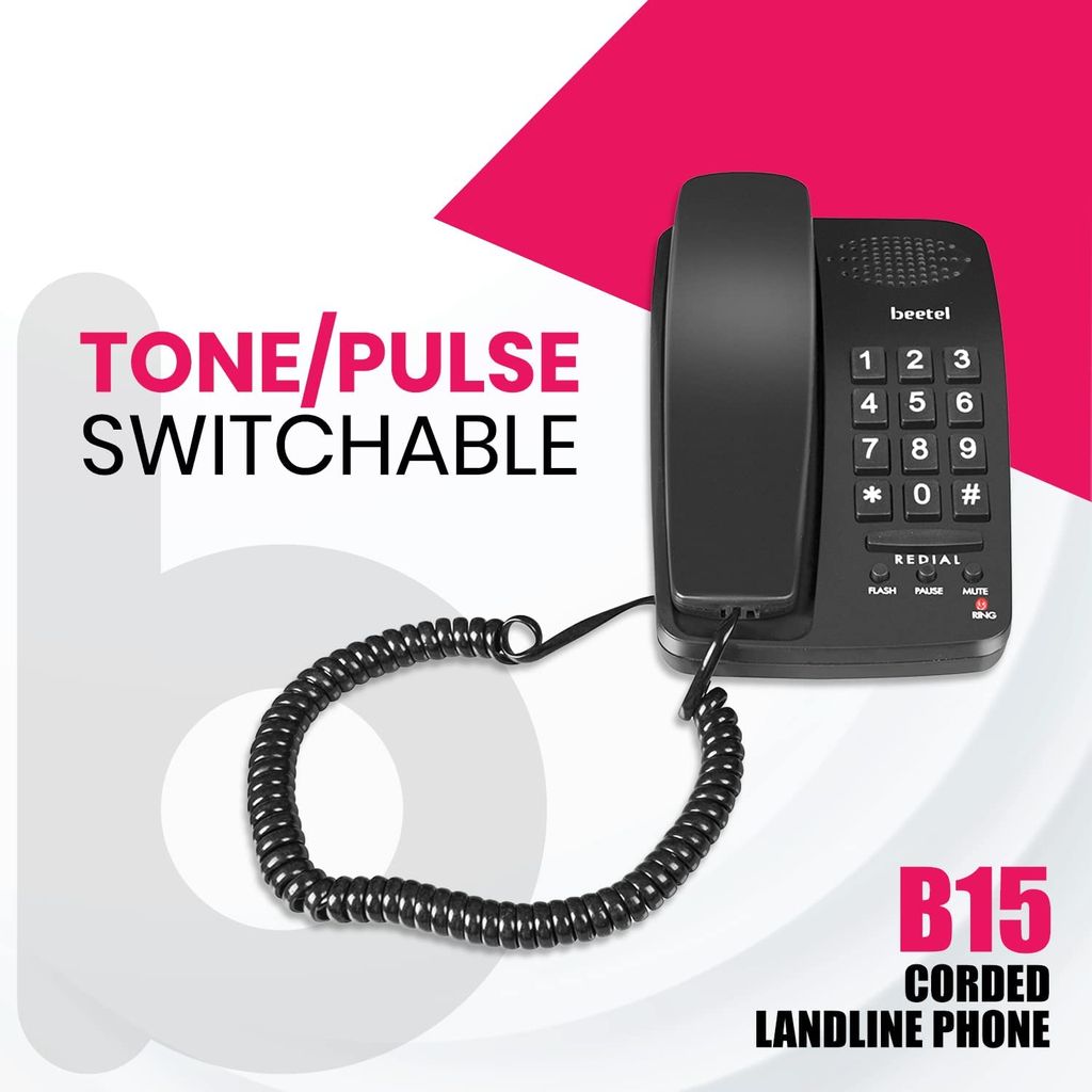 Beetel B15 Corded Landline Phone,Ringer Volume Control,LED Ring Indication,Wall/Desk Mountable,Bold Buttons Design,Clear Call Quality...