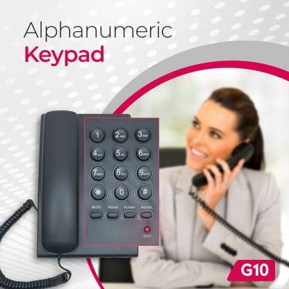 Beetel G10 Corded Landline Phone (Black)