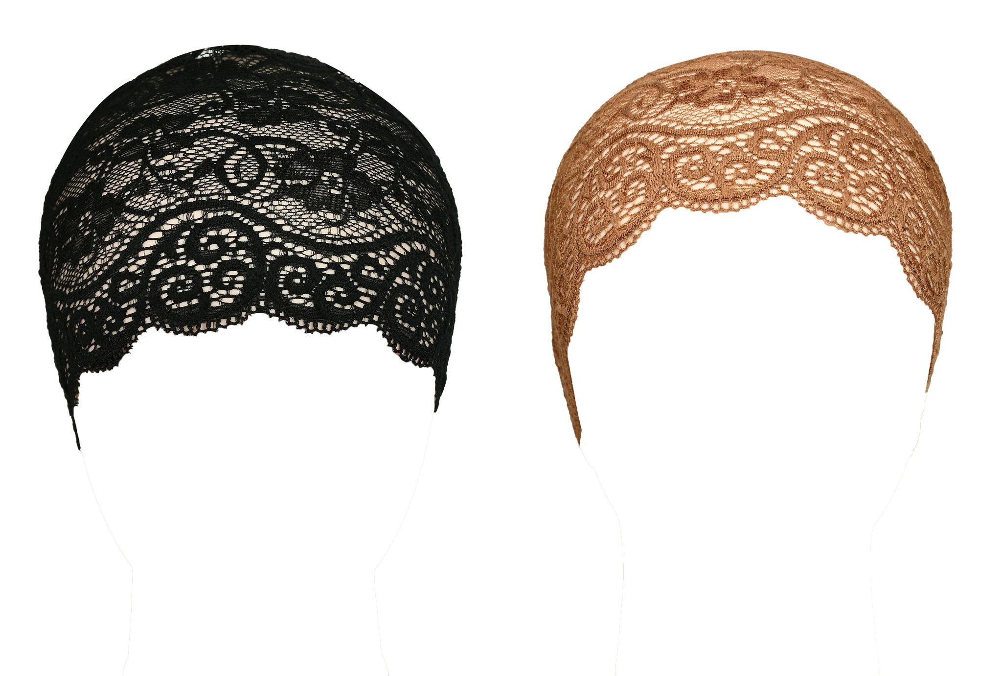 Girls and Womens Hijab Cap Hijab Headband, Under Hijab Scarf Black and Tawny Naqab Head Scarf (2 pcs)