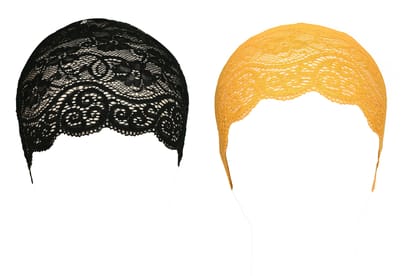 Girls and Womens Hijab Cap Hijab Headband, Under Hijab Scarf Black and Yellow Naqab Head Scarf (2 pcs) Girls and Womens Hijab Cap Hijab Headband, Under Hijab Scarf Black and Yellow Naqab Head Scarf (2 pcs)