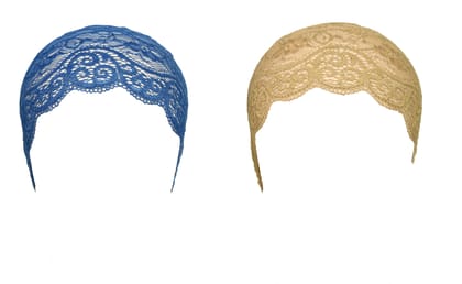 Girls and Womens Hijab Cap Hijab Headband, Under Hijab Scarf Blue and Dark Beige Naqab Head Scarf (2 pcs) Girls and Womens Hijab Cap Hijab Headband, Under Hijab Scarf Blue and Dark Beige Naqab Head Scarf (2 pcs)