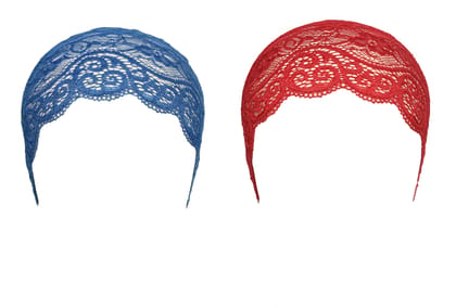 Girls and Womens Hijab Cap Hijab Headband, Under Hijab Scarf Blue and Dark Red Naqab Head Scarf (2 pcs) Girls and Womens Hijab Cap Hijab Headband, Under Hijab Scarf Blue and Dark Red Naqab Head Scarf (2 pcs)