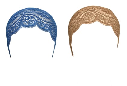 Girls and Womens Hijab Cap Hijab Headband, Under Hijab Scarf Blue and Light Brown Naqab Head Scarf (2 pcs) Girls and Womens Hijab Cap Hijab Headband, Under Hijab Scarf Blue and Light Brown Naqab Head Scarf (2 pcs)