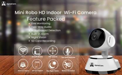 2MP Wi-Fi Ip 360° Auto Tracking Live Monitoring Two-way Audio Alarm Indoor Security Camera  (4 Channel)