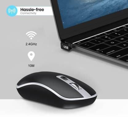 ZEBRONICS ZEB DASH PLUS Wireless Optical Mouse (2.4GHz Wireless, Black)