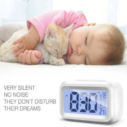 Kadio Digital White Clock
