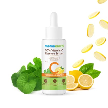 Mamaearth 10% Vitamin C Face Serum, Essence Serum With Vitamin C & Gotu Kola For Skin Illumination (30ml)