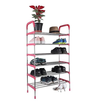 Three Secondz - Stainless Steel Shoe Rack Shoe Stand Storage Organizer Shoe Cabinet Durable Portable(3 colors and different shelf levels available)