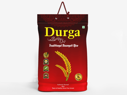 Durga Basmati Rice, Long and Slender Grains, Aged Rice, 5 KG