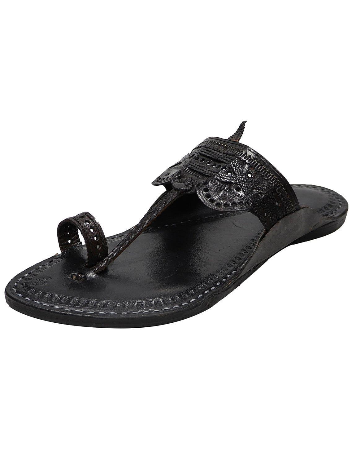 Men's Black Kolhapuri Chappal