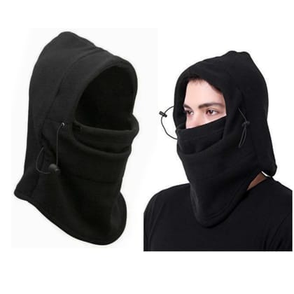 Qawvler Winter Full Face Rider Mask Fleece Unisex Balaclava Pack of 1 (Black)