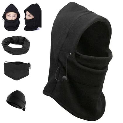 Qawvler Winter Full Face Rider Mask Fleece Unisex Balaclava Pack of 1 (Black) Free Size