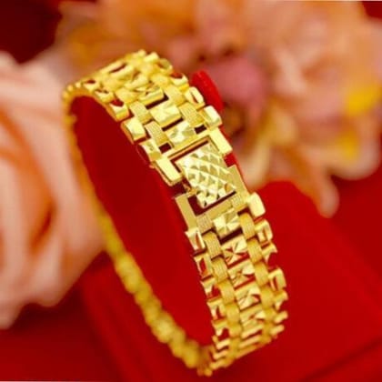 Evordlss Brass Bracelet for Men & Boys 20 cm Length Pack of 1 (Golden)