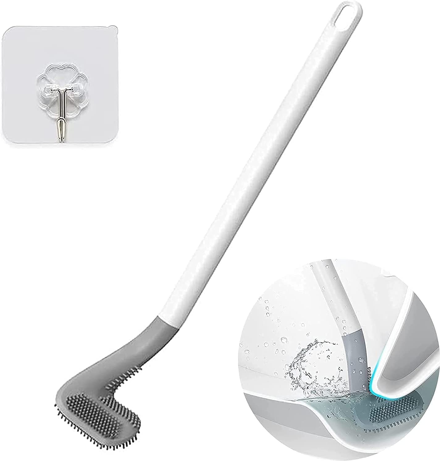 Qawvler Toilet Brush Golf Shape Flexible Deep Cleaning Silicone Bristles (Pack of 1)