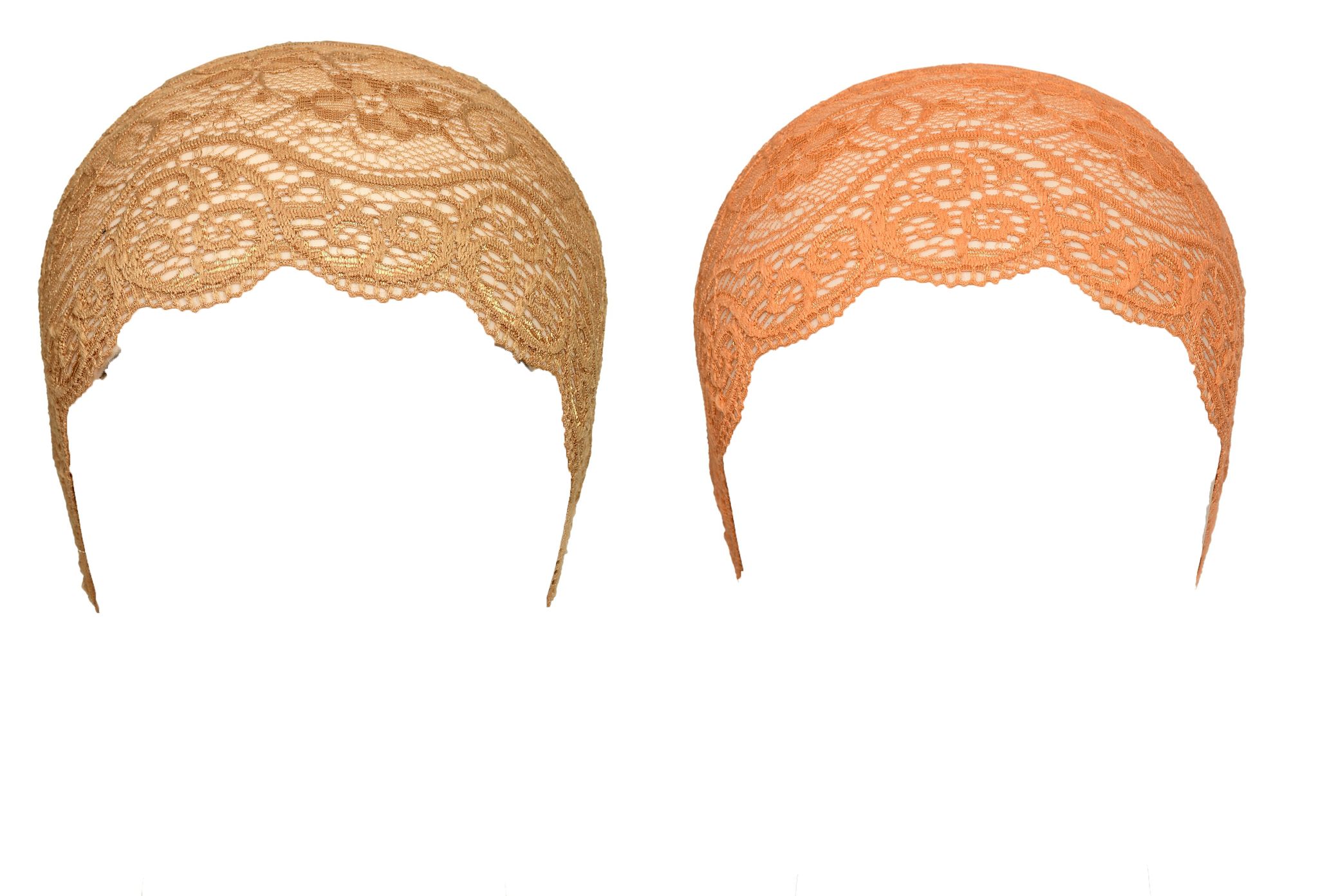 Girls and Womens Hijab Cap Hijab Headband, Under Hijab Scarf Copper Brown and Orange Naqab Head Scarf (2 pcs)
