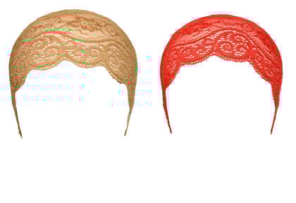 Girls and Womens Hijab Cap Hijab Headband, Under Hijab Scarf Copper Brown and Red Naqab Head Scarf (2 pcs)
